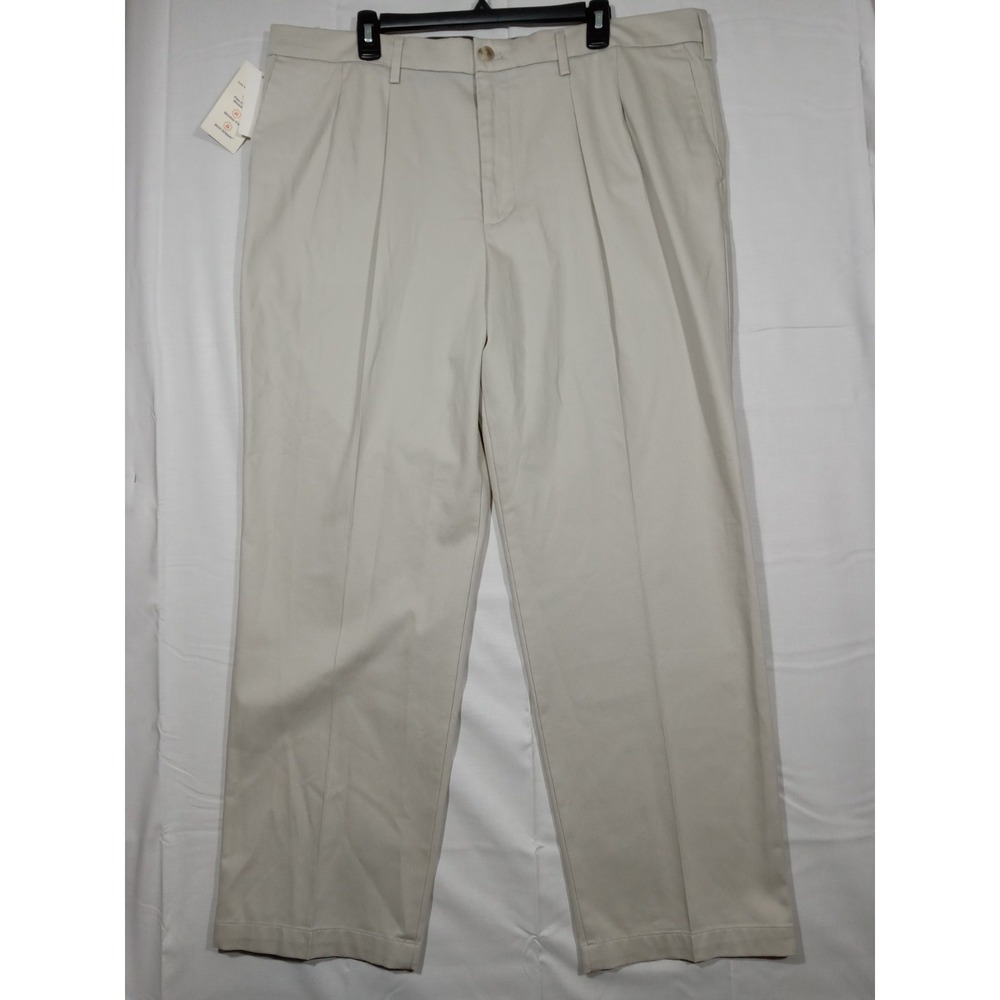 Dockers Pant Men's 40x30 Signature Khaki‎  Classic Fit Pleated Stretch